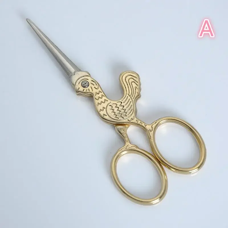 Kształt kurczaka stal nierdzewna Vintage nożyczki haft przyrządy do szycia Retro nożyce ściegiem krzyżykowym