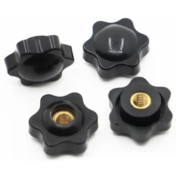M4 M5 M6 M8 M10 Black Plum Bakelite Hand Tighten Nuts Handle Thread Star Mechanical Thumb Nuts Clamping Knob Manual Nuts