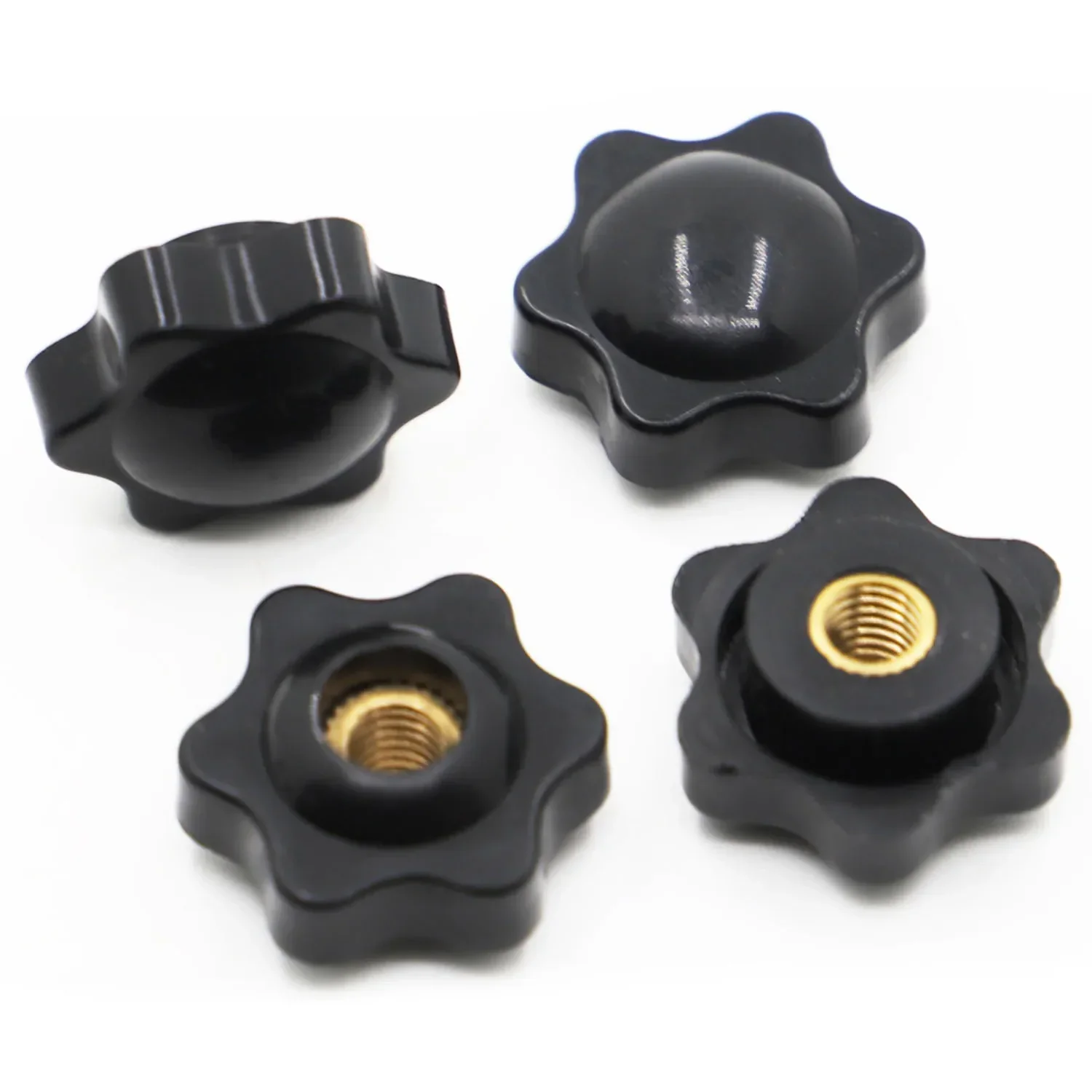 M4 M5 M6 M8 M10 Black Plum Bakelite Hand Tighten Nuts Handle Thread Star Mechanical Thumb Nuts Clamping Knob Manual Nuts