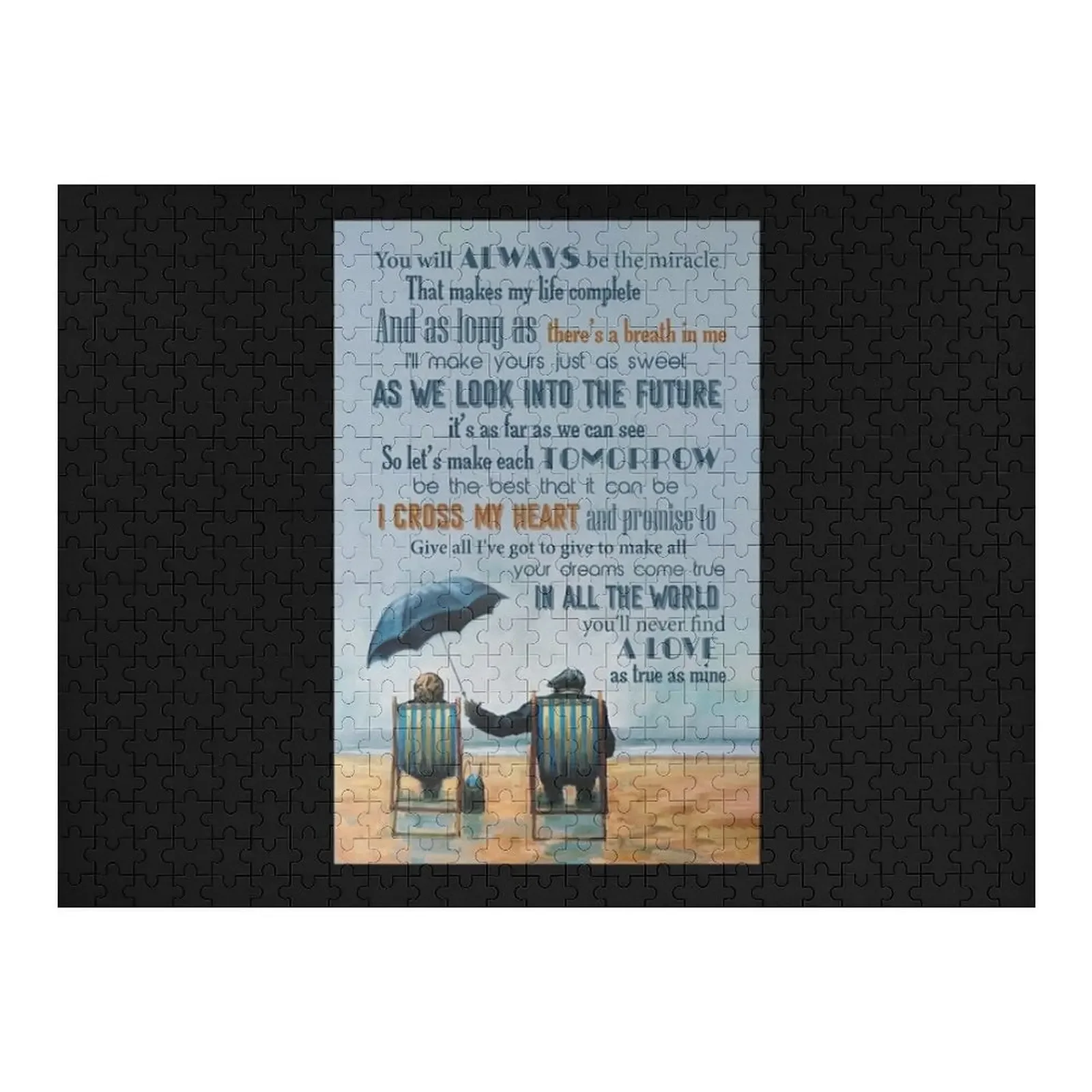 

I Cross My Heart Lyrics - Seniors Who Love Each Other Jigsaw Puzzle Custom Child Animal Customizable Gift Game Children Puzzle