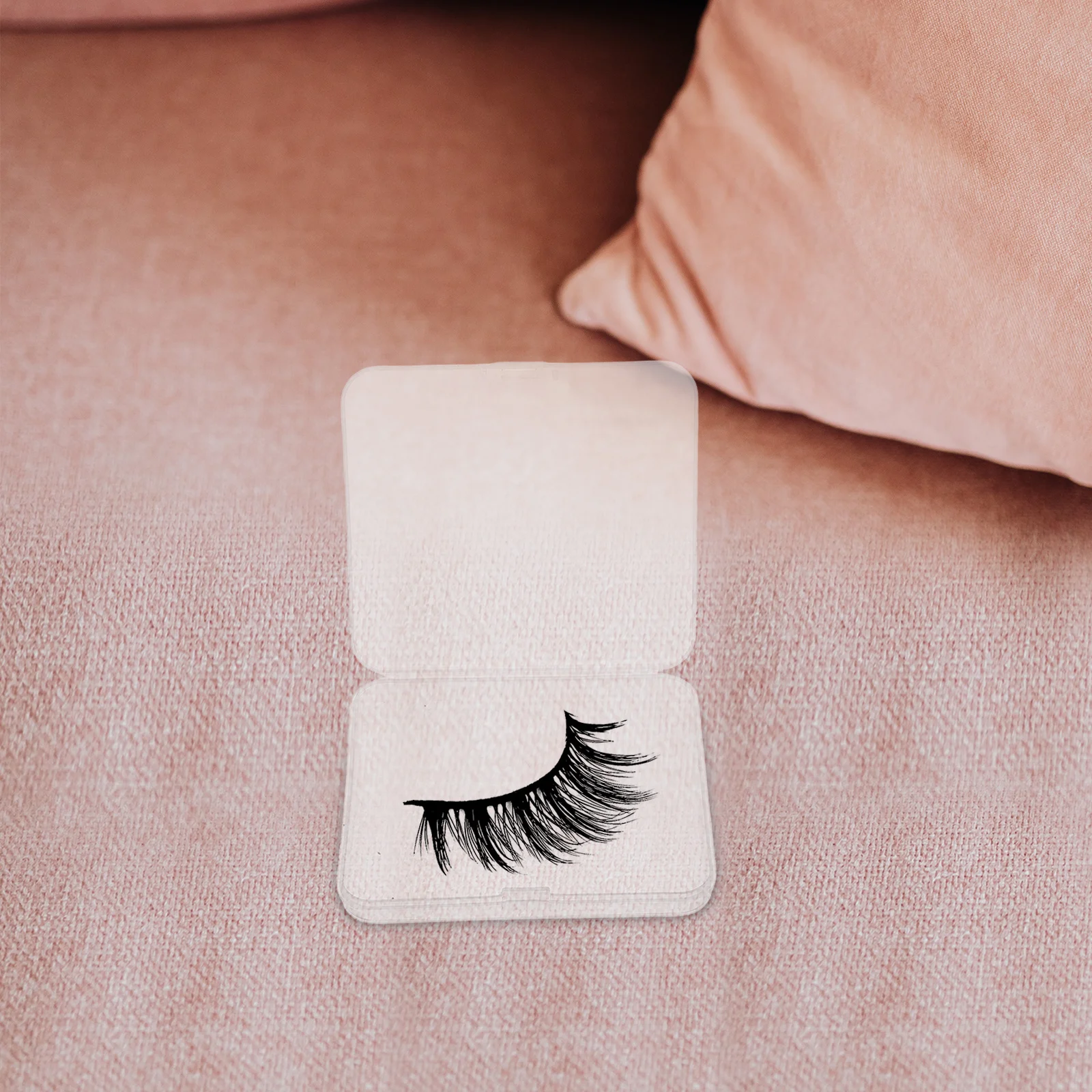 Caja rectangular de plástico transparente para pestañas postizas, organizador de cinta para párpados dobles, estuche de viaje compacto, almacenamiento de pestañas, 3 uds.