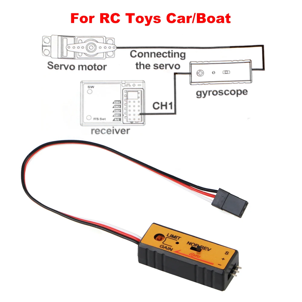 For RC Remote Controller Mini Gyro Module 4.8V-6V 10mA Drift Drive Apply to Receiver 2- Axes Gyroscope for RC Toys Car/Boat