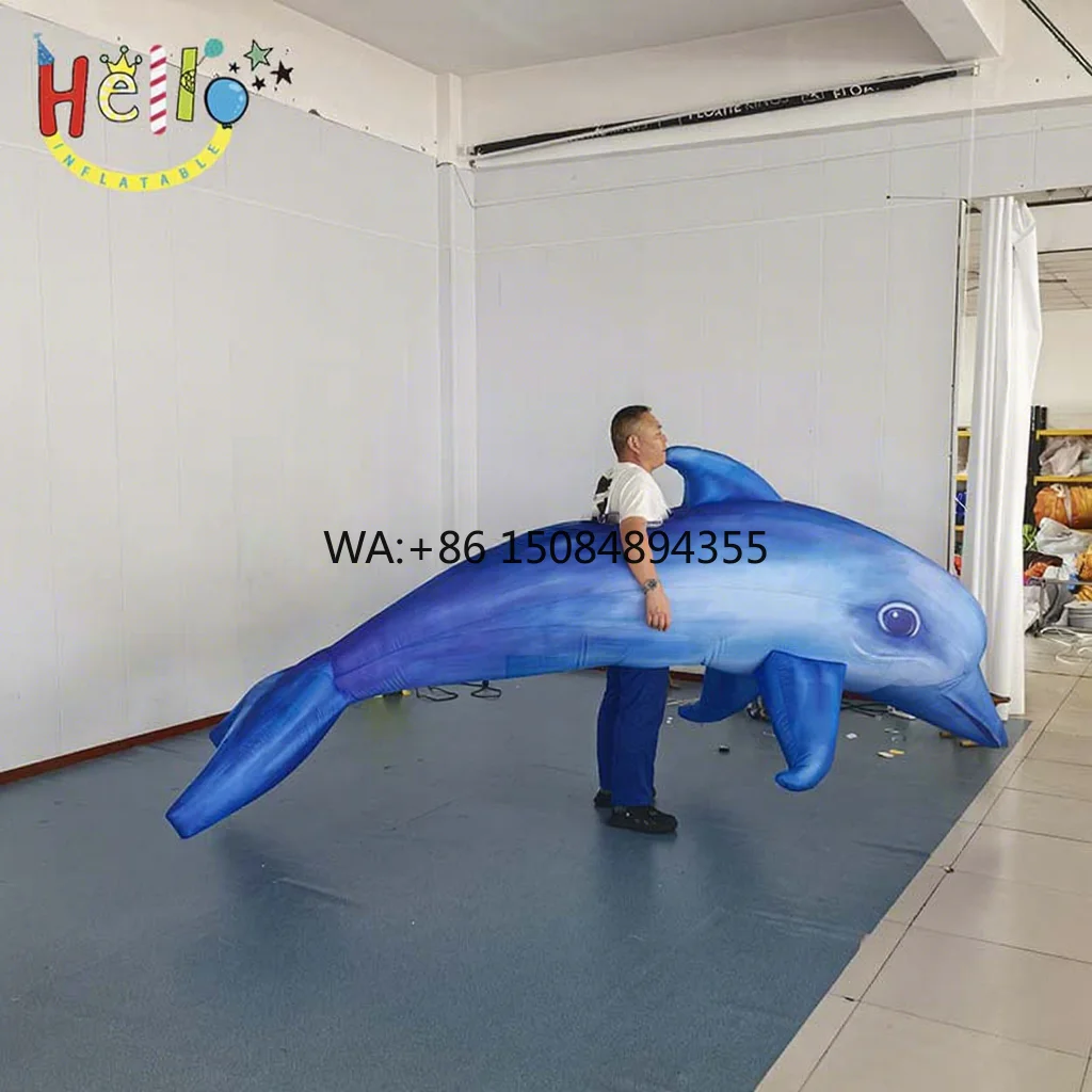 Wearable Inflatable Dolphin Costume Customizable for Parade Performance & Carnival Activities