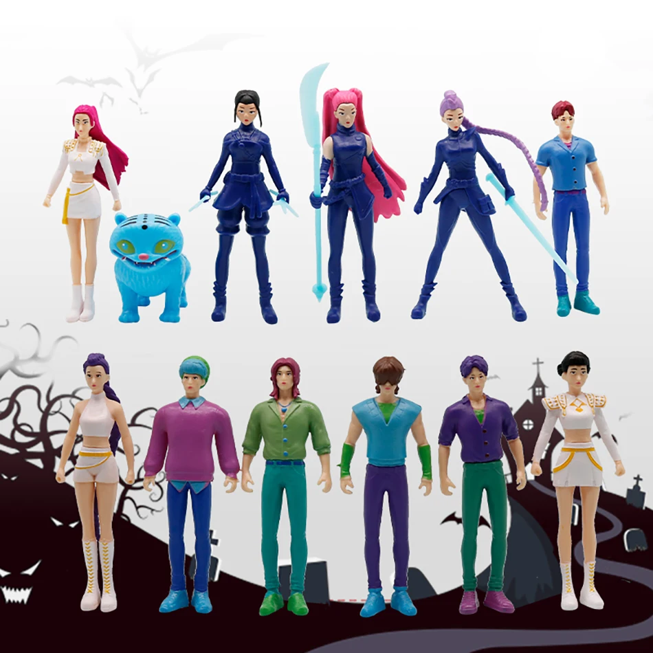 متوفر 5/8/12 قطعة نموذج لجسم أنيمي Kpop شيطان الصيادين لعبة الكرتون الألعاب الأجهزة الطرفية مكتب الديكور جمع عيد الميلاد الساخن