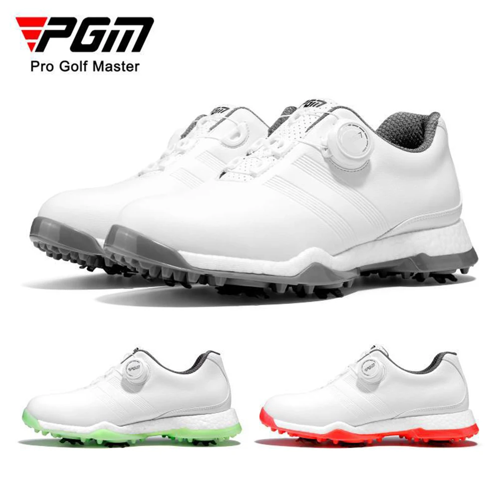 

PGM New Golf Shoes Women's Super Waterproof Knob Lace Sports Shoes Golf Anti slip Studs Popcorn Mid Sole Women's Casual Shoes