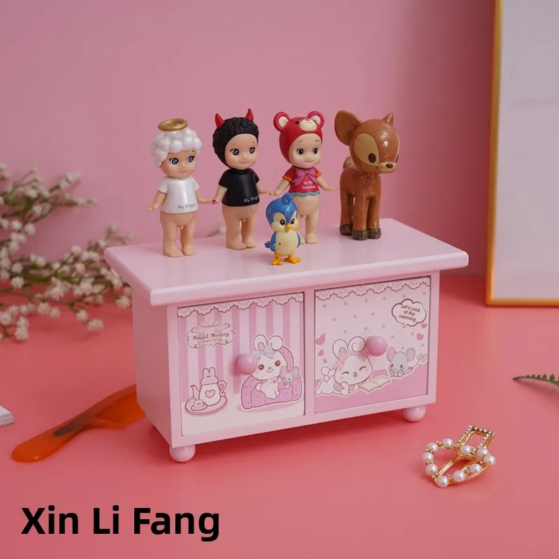 

Adorable Princ Hair Accories Organizer Box Children's Wooden Jewelry Storage Box Hairpins Hair Ties Bracelets Storage Box