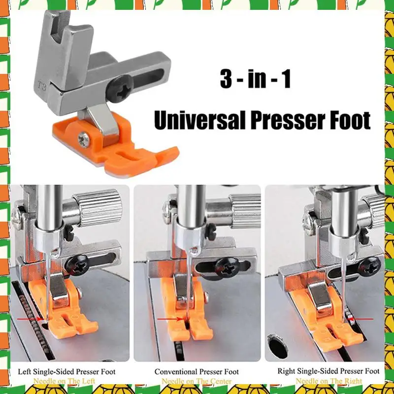 

Professional Tool T3 Universal Presser Foot Left And Right Single-Sided Multi-Function Plastic Three-In-One Presser Foot