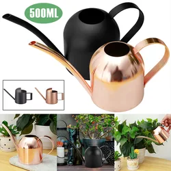 500ML Plants Watering Pot Stainless Steel Long Nozzle Watering Can Portable Vintage Small Watering Can for Office Potted Plants