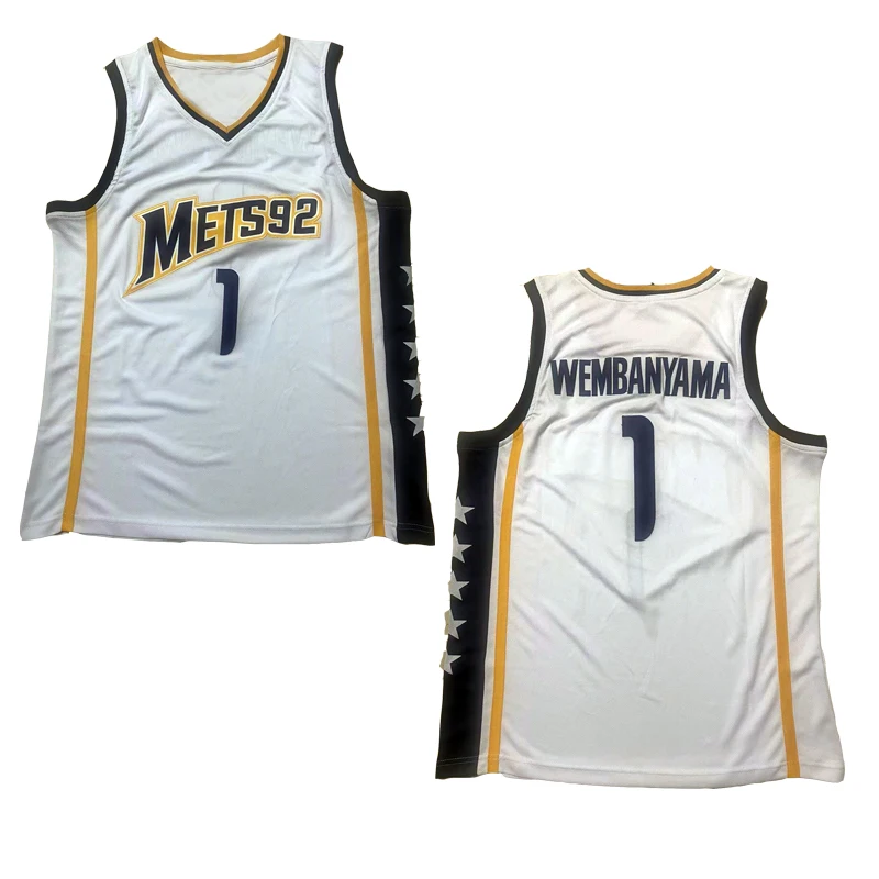 Basketball Sport Jerseys Top Victor Wembanyama jersey Sewing embroidery High-Quality Outdoor sports white NO1  2023 New