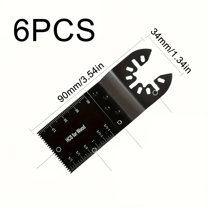 

6pcs Multitool Blades Oscillating Saw Blades Quick Release Cutting Tool For Metal Nails Wood Plaster Drywall Plastic Saw Blade