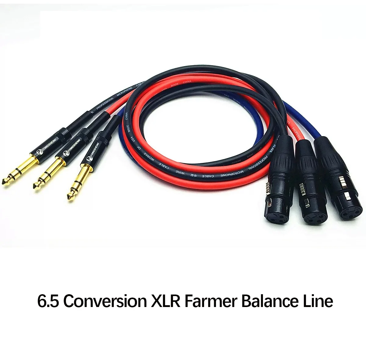 Cable de audio balanceado TS TRS de 6.5mm a XLR y de 6.35mm a XLR, cable de bus macho de dos y tres núcleos, cable de micrófono XLR