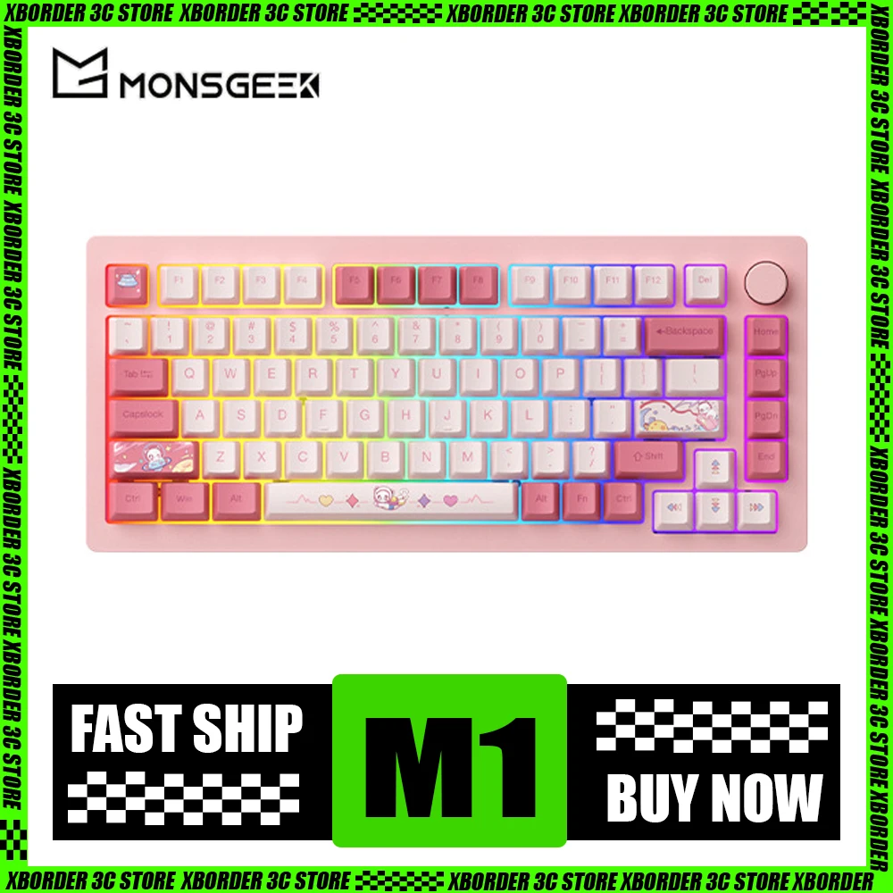 Monsgeek M1 Mechanical Keyboard with Knob Aluminium Alloy 3 Mode Bluetooth Wireless Gaming Keyboard  Customize RGB Pc Gamer Gift