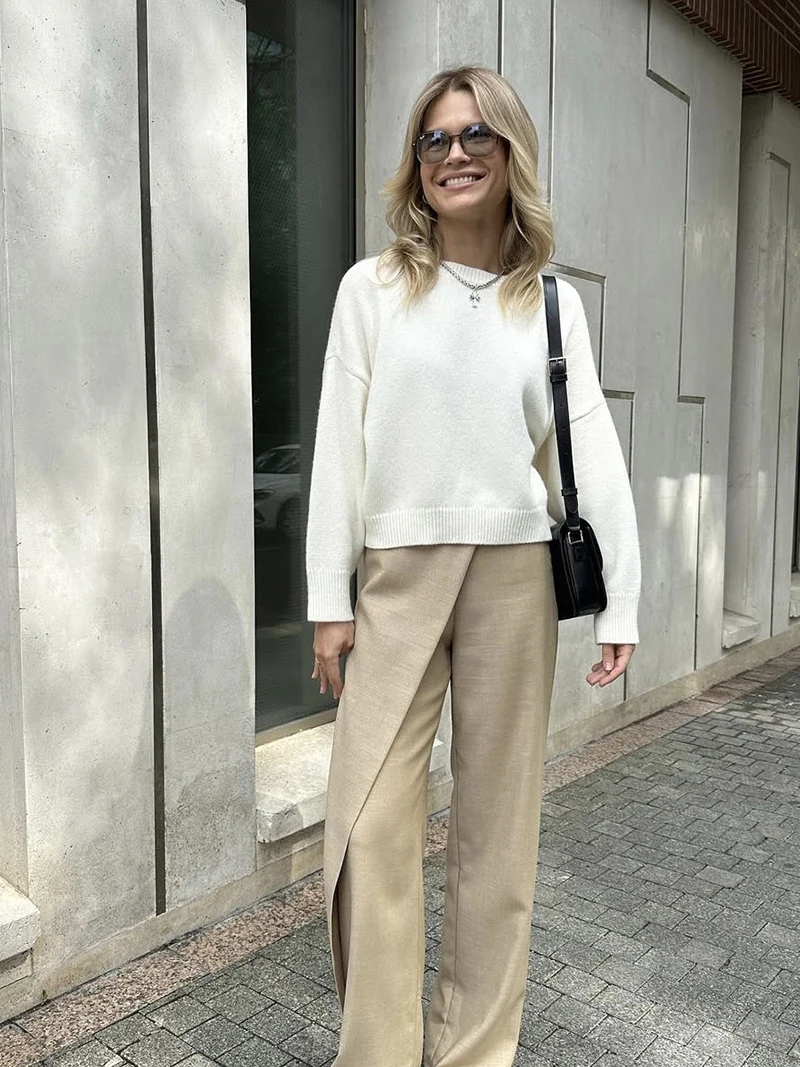 Vrouwen Basic Ronde Hals Trui Herfst Winter Casual Gebreide Trui 2025, Mode Oversize Korte Gebreide Trui Vrouwelijke Dikke Top