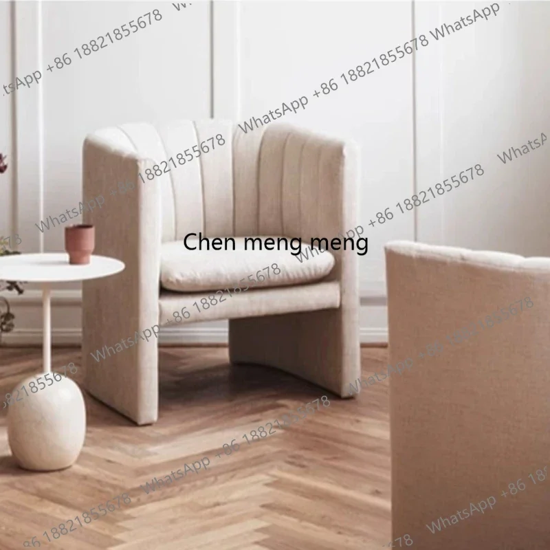 

Nordic Fabric Lazy Chair Designer Modern White Ergonomic Lazy Chair French Sturdy Sillas De Sala De Estar Home Furniture