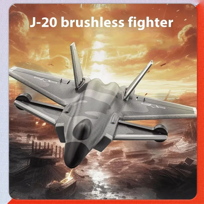 Rc Plane'S New Product Kf700 Six Channel J-20 Fighter Jet Brushless Remote-Controlled Aircraft Fixed Wing Glider Toy Gift