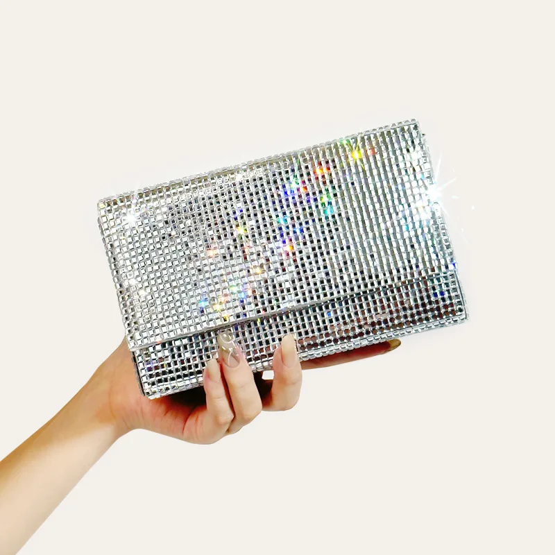 Bolso de mano con caja de cristal transparente de diamante para mujer, monederos de diamantes de imitación brillantes, bolsos de hombro con cadena, bolsos de fiesta de boda