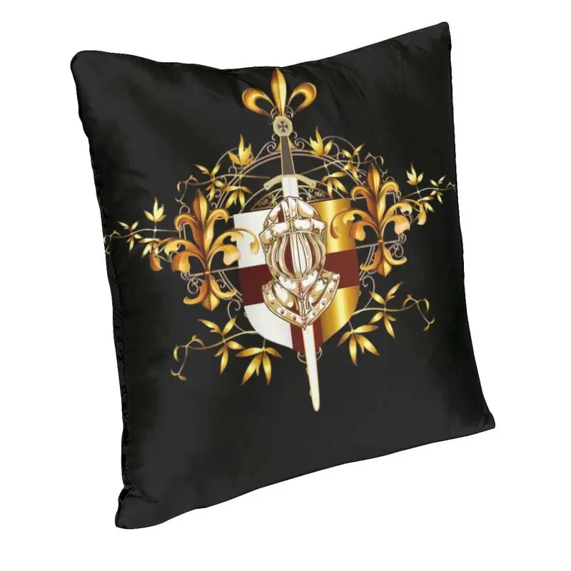Knights Templar Cross Shield Symbol Medieval Sword Emblem Secret Order Cushion Covers Sofa Home Decor Throw Pillow Cover 45x45cm