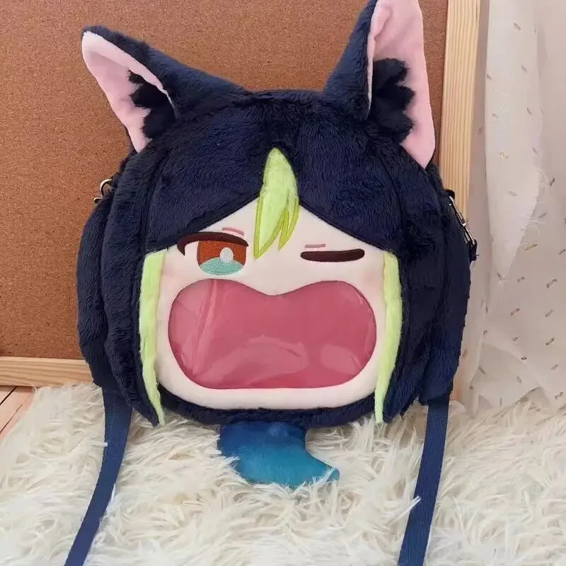 Anime Genshin Impact Scaramouche Kunikuzushi Wanderer Tighnari Cute Plush Itabag Transparent Shoulder Bag Student Kawaii Gift