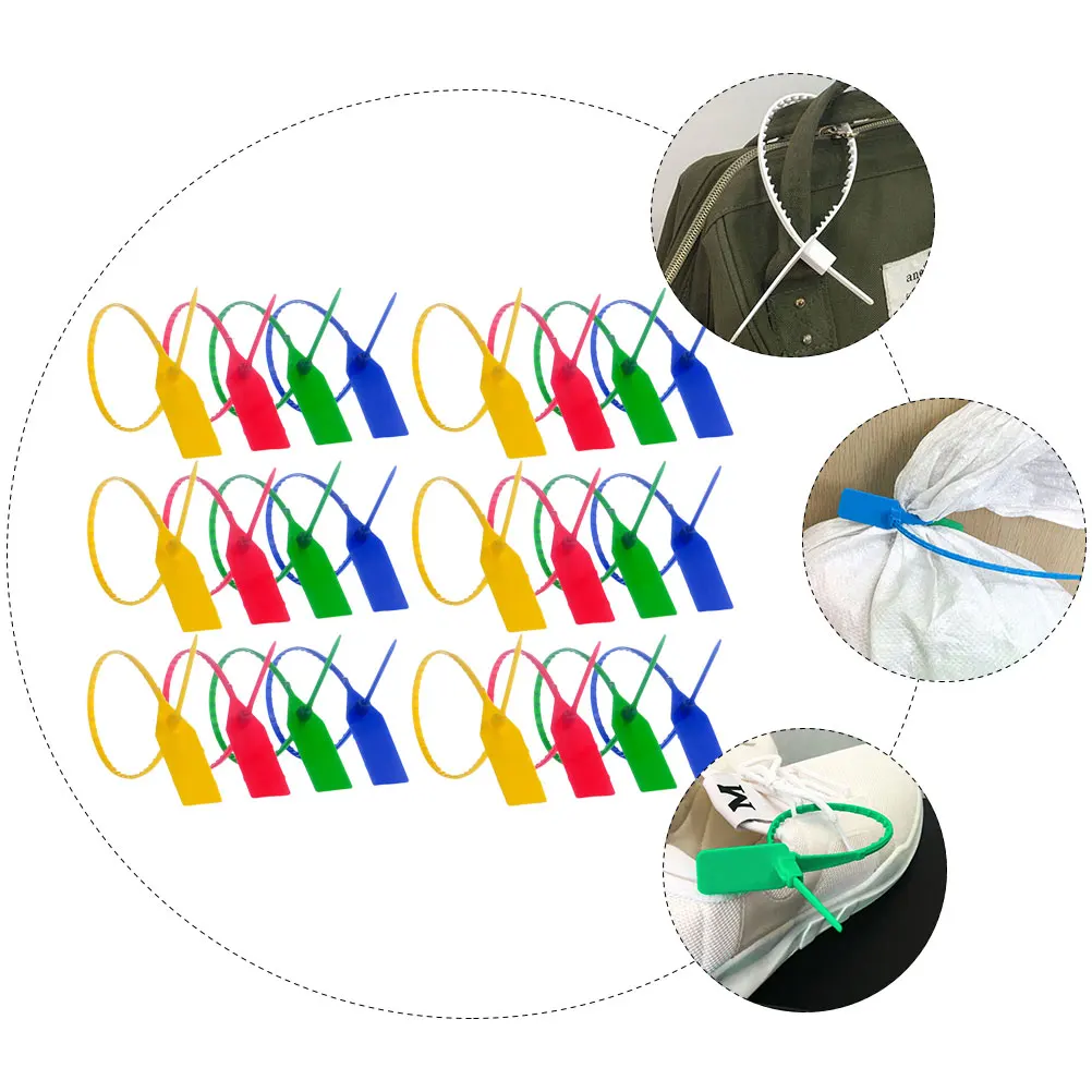 

100Pcs Self Locking Tamper Seal Security Tags Durable Plastic Binding Seals