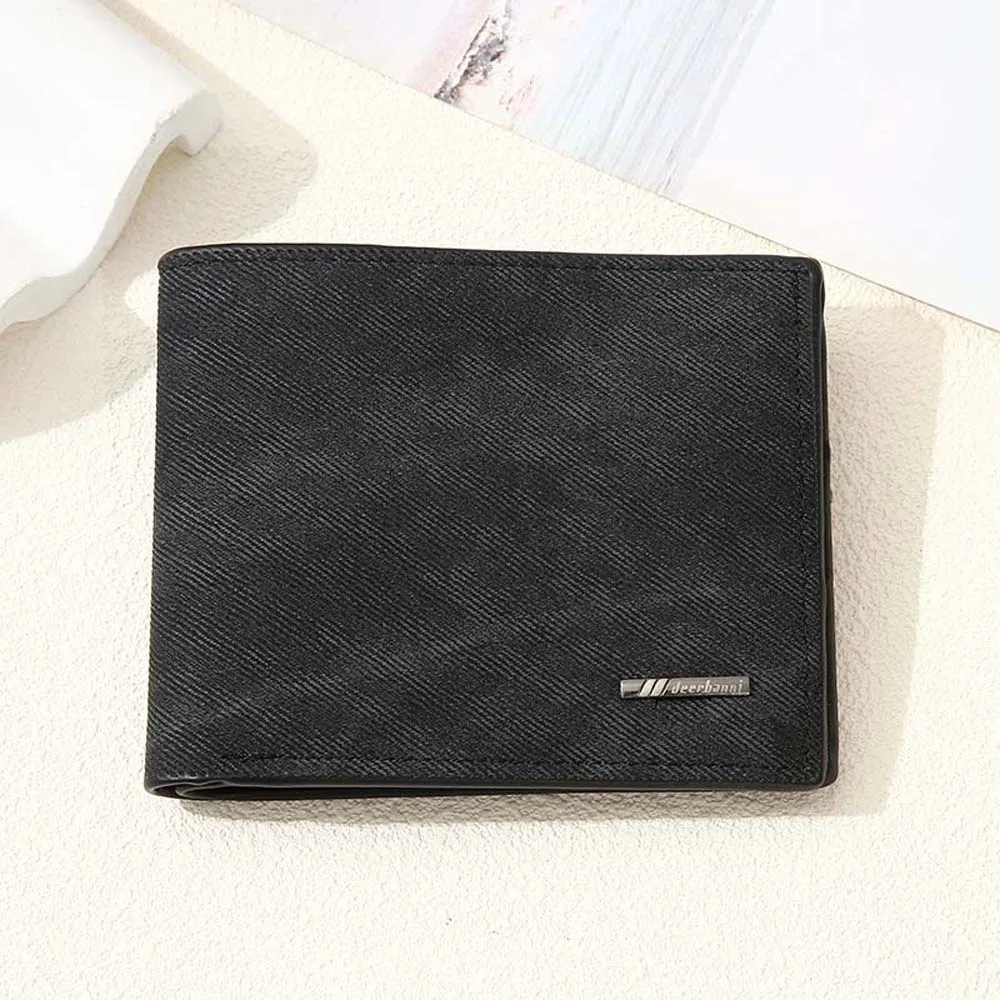 ID Photo Bank Holder Men's Short Wallet Credit Card Case Solid Color Men Cowboy Card Holder Thin Multi Function