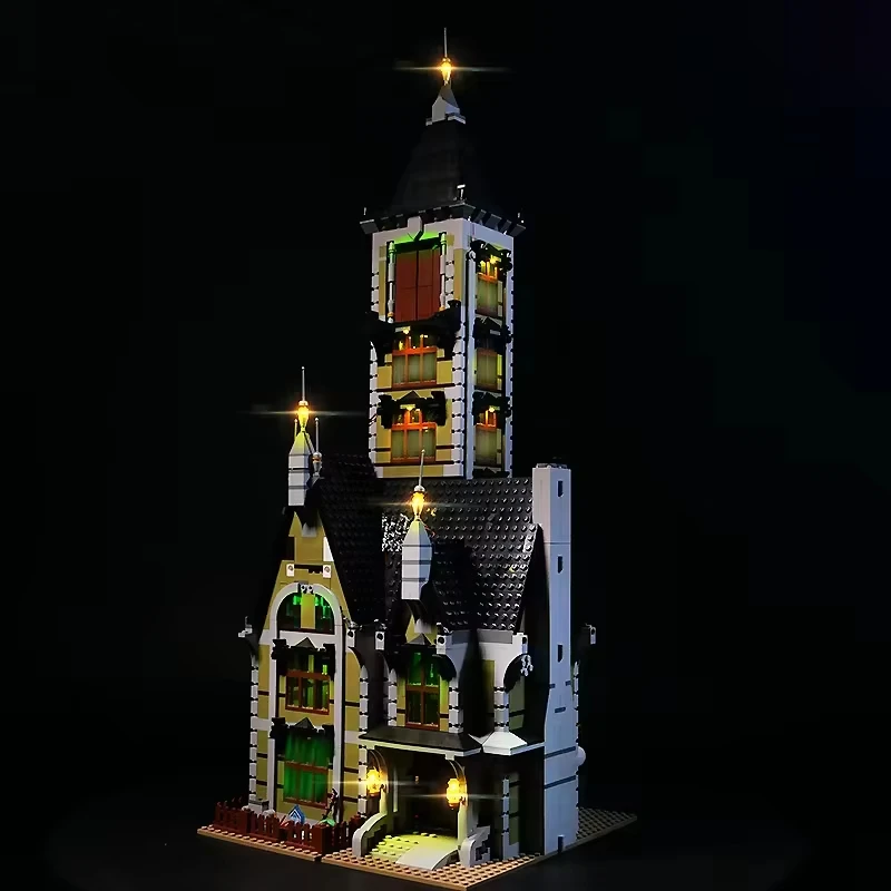 Zestaw oświetlenia LED RC DIY do zestawu klocków budowlanych LEGO 10273 nawiedzony dom (tylko światło LED, bez modelu klocków)