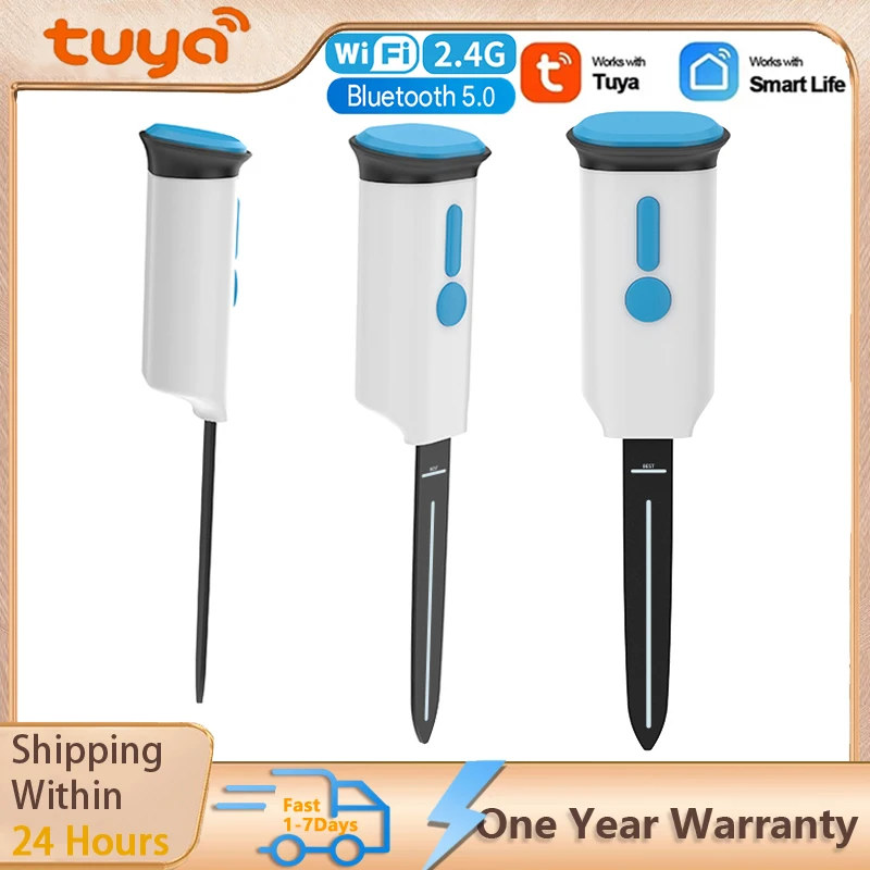 

Tuya Smart Soil Tester WiFi Soil Moisture Detector Temperature Moisture Soil Tester Garden Temperature and Humidity Thermometer