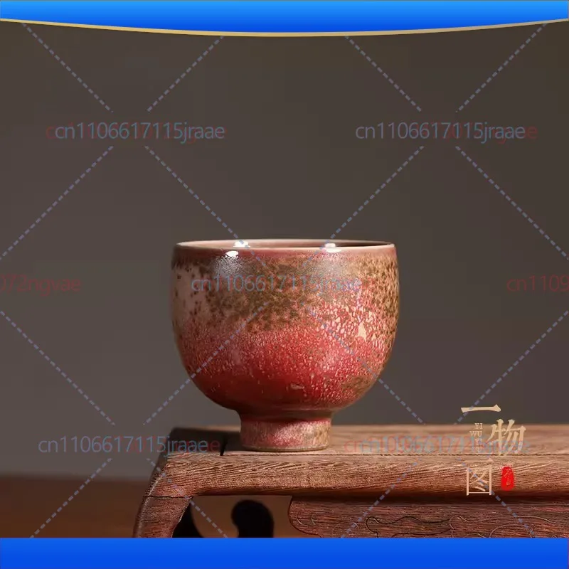 

Jun porcelain kiln change, Jun glaze all handmade high-foot cup ceramic kung fu tea set tea single cup