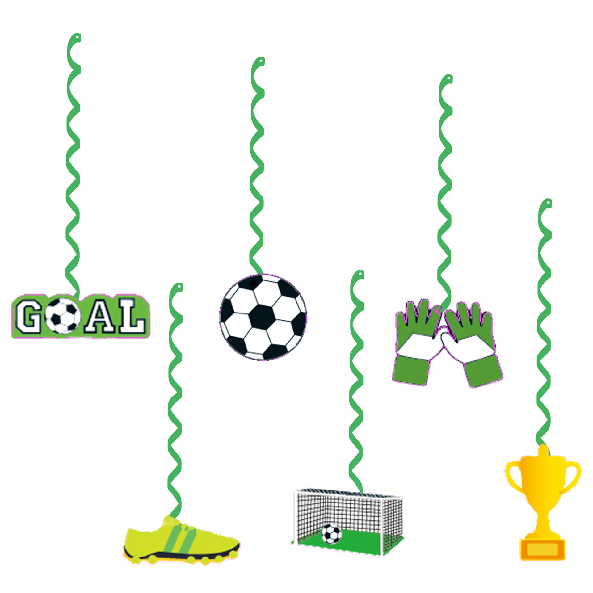 Fußball Thema Party Grün Banner Flagge Ziehen Hängende Spirale Kinder Jungen Fußball Geburtstag Party Baby Dusche Dekor Liefert – Detail 3