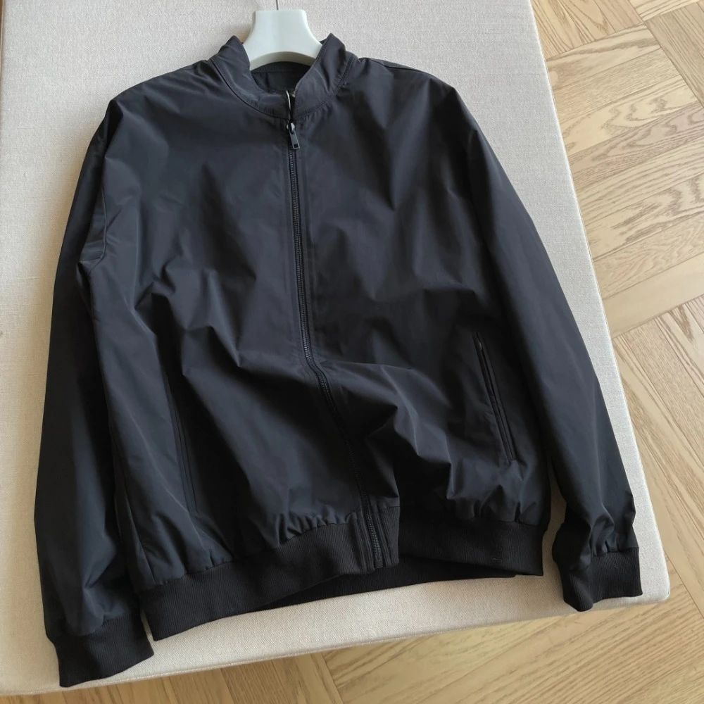 Autumn Stand-Collar Windproof and Waterproof Black Jacket