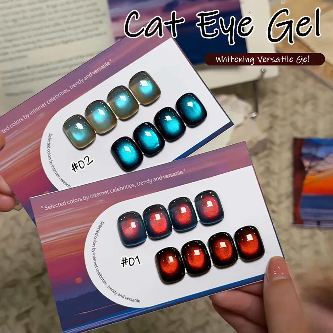 1 pièces WS automne hiver ongles bleu rouge perle de verre oeil de chat Gel vernis à ongles populaire tout-match blanchiment Nail Art pour Salon de manucure