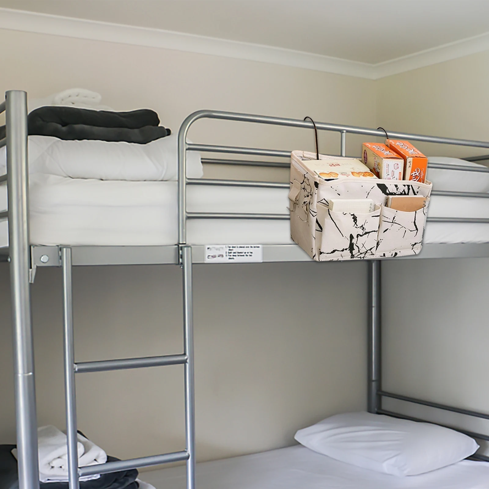 

1Pcs Large Capacity Hanging Bag Creative Practical Design Multi-Grid Organizer for Home Hotel Dormitory Bunk Bed