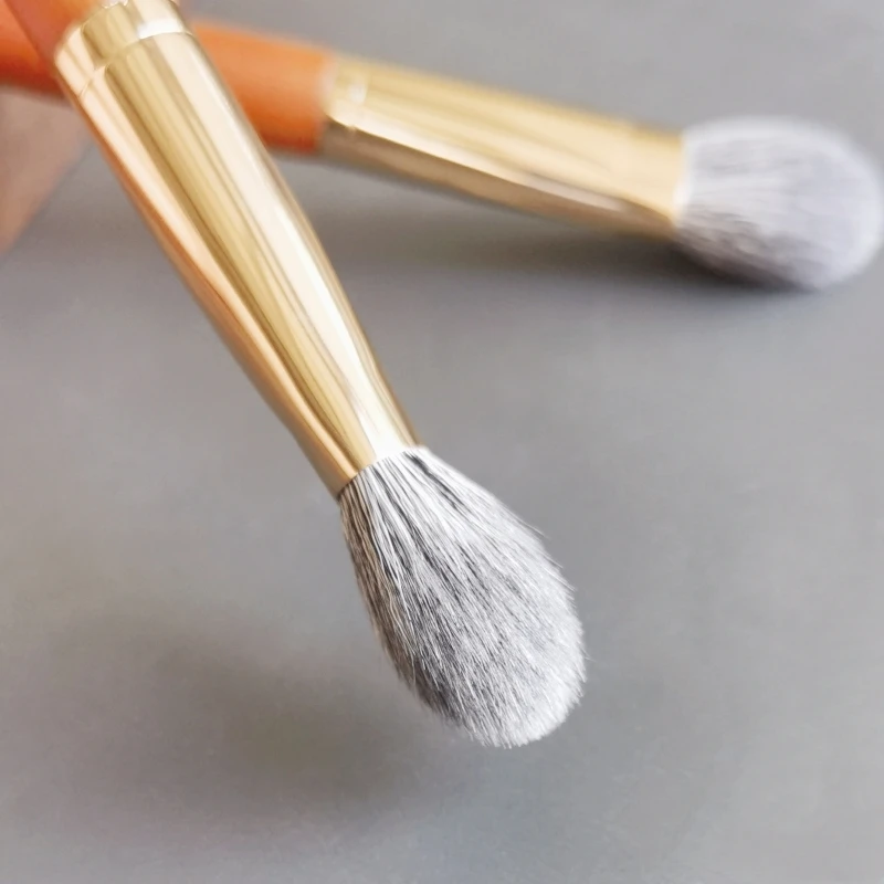 Brocha para colorete, resaltador, sombra de cara, brochas de maquillaje, colorete de cabra Natural, herramientas cosméticas esenciales