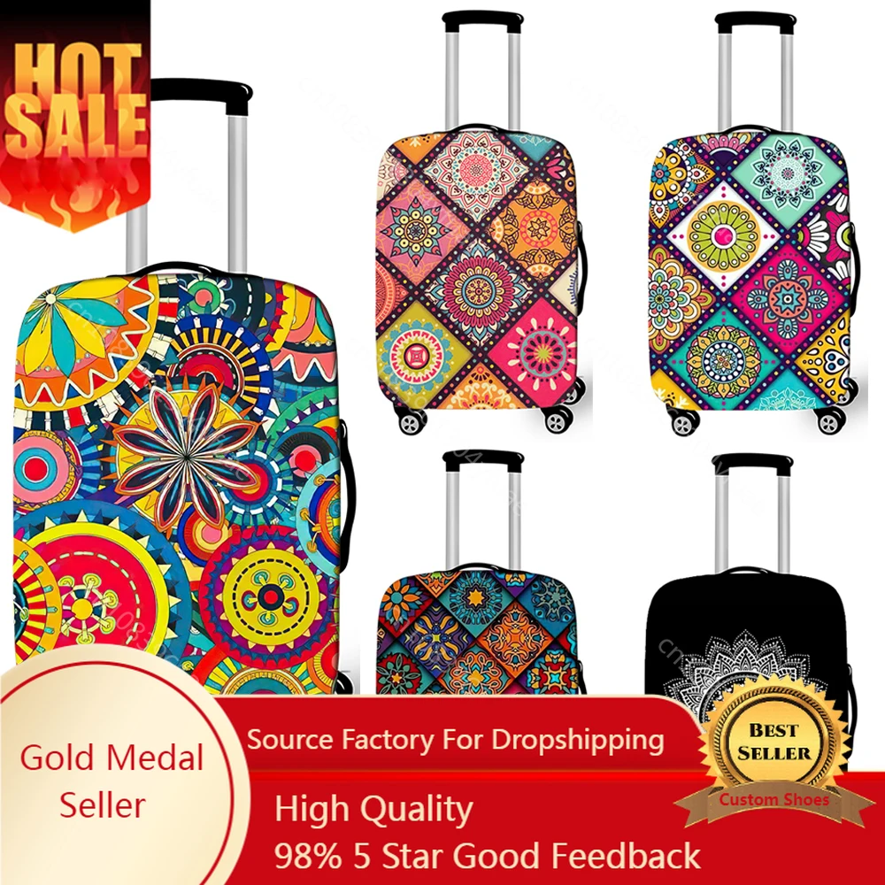 Bohemia Mandala Luggage Cover Geometric Ethnic Flower Elastic Trolley Case Cover For travel Anti-dust Suitcase Protective Covers