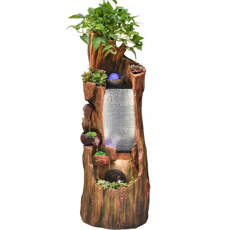 Chinese-style alpine fountain water curtain wall rockery landscape courtyard decoration lucky ornament