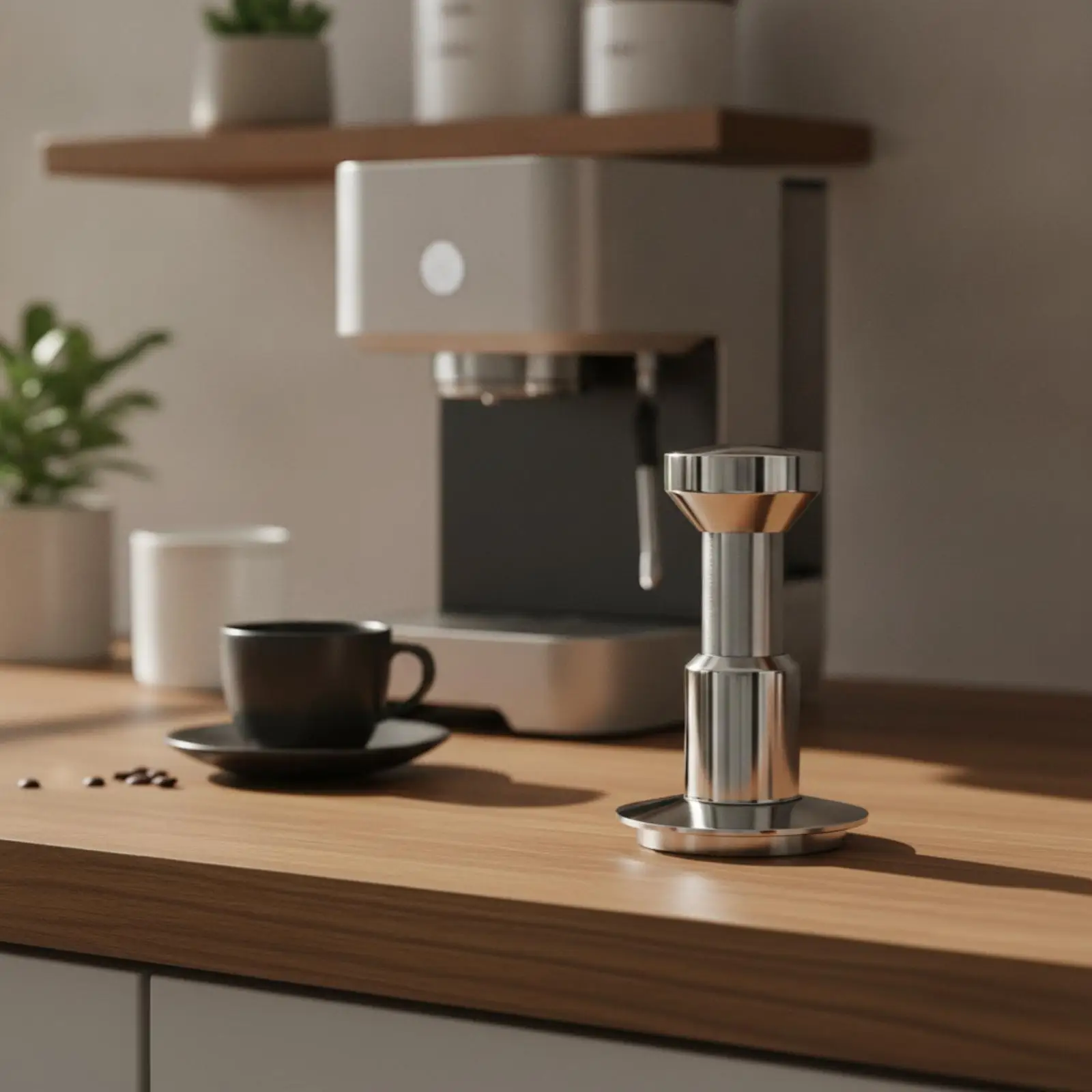 Impact Style Coffee Tamper 304 Stainless Steel Flat Base for Espresso Machine Accessories