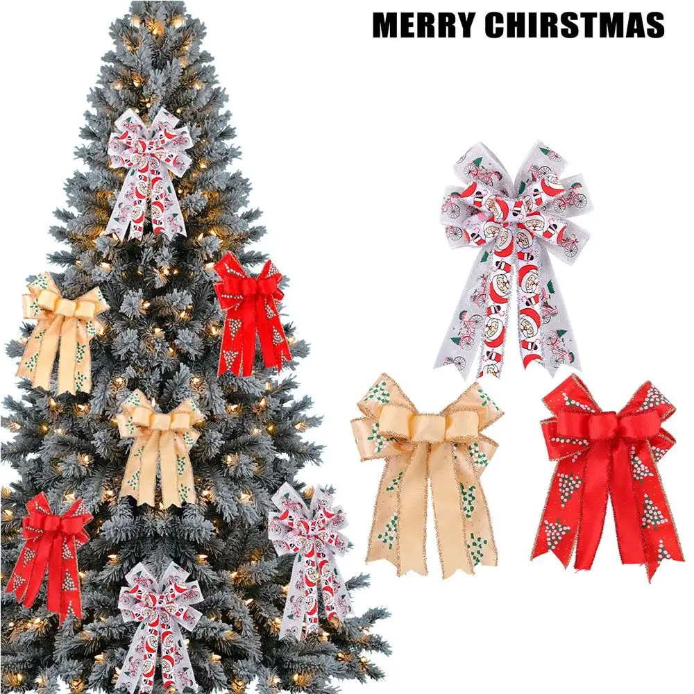 

Double-Layer Big Xmas Bowknot Pendent Unique DIY Exquisite Christmas Tree Ornament Home Background Wall Decorative Props