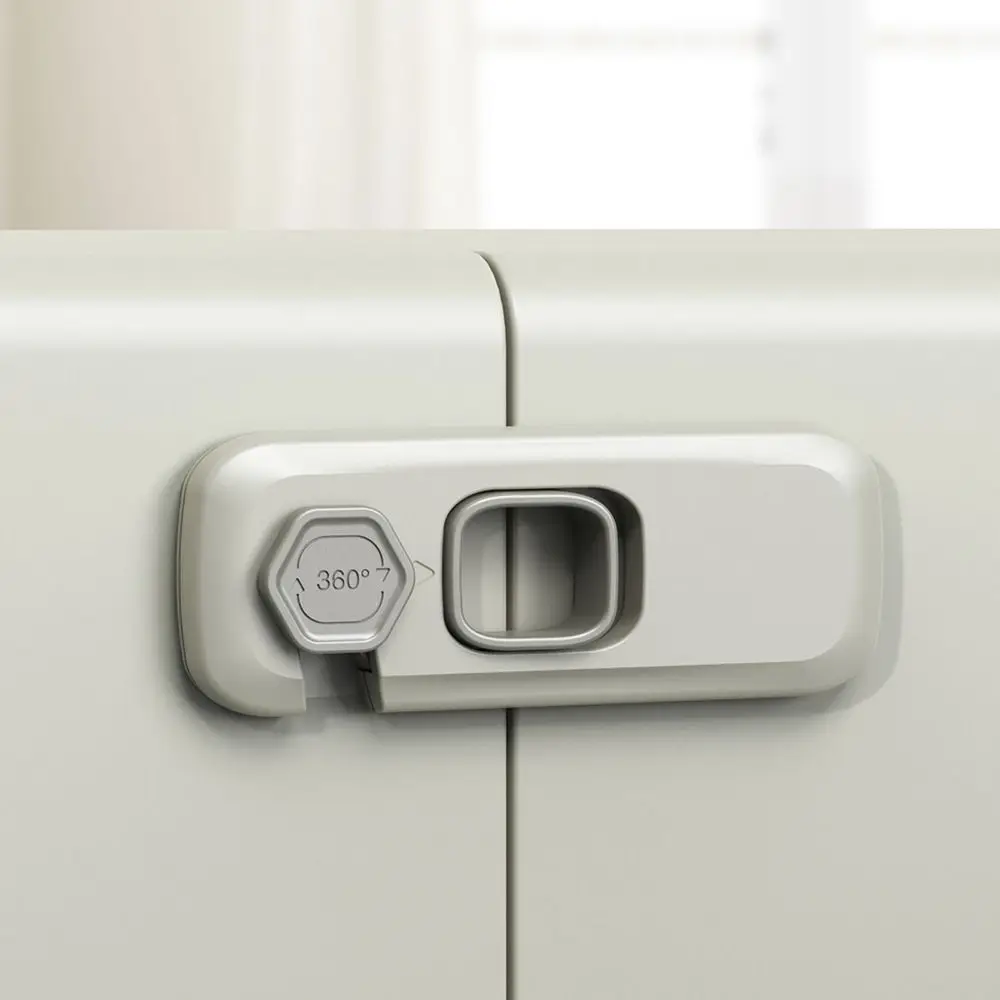 

2Pcs Anti-Pinch Design Child Safety Lock Sticky Adhesive Pads No Tools Installation Cabinet Lock No Trace Adjustable