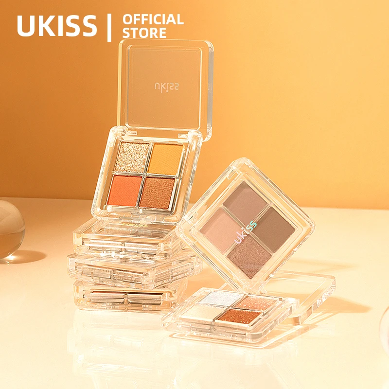 UKISS Eyeshadow Palette Cosmetics Mini Protable Eye Palette Matte Glitter 4-Color Combination For Eyes Makeup