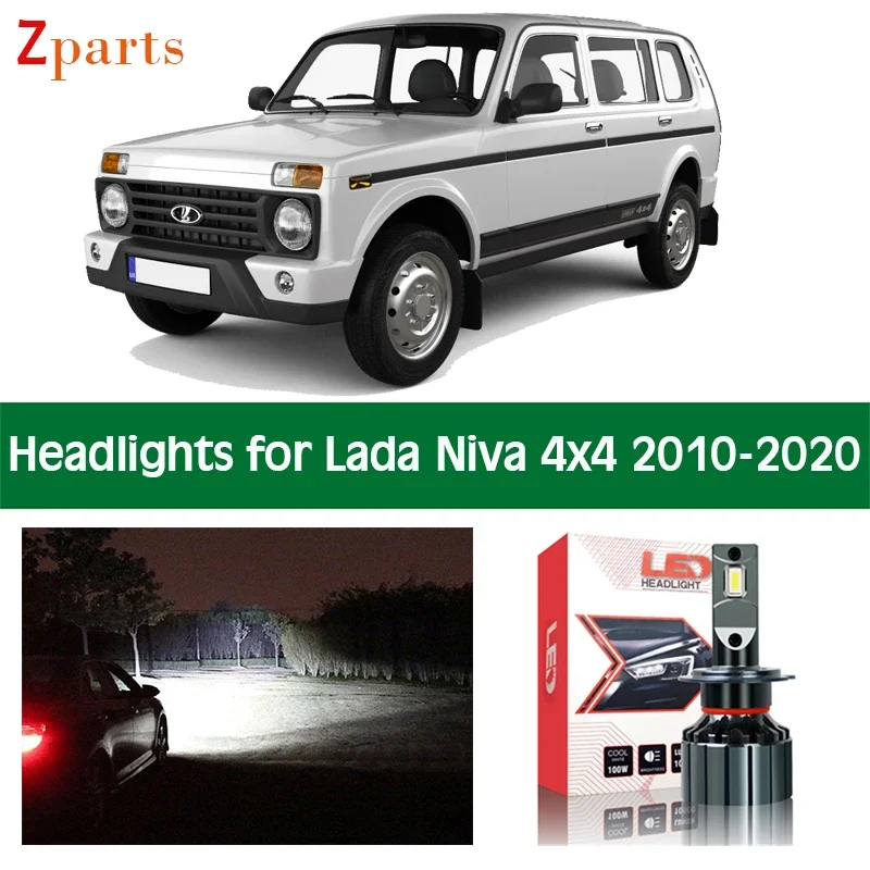 Car Lamps For Lada Niva 4x4 LED Headlights Headlamp Light Bulbs 12V 10000 Lumen Canbus Lighting Lamp Front Lights Accessories