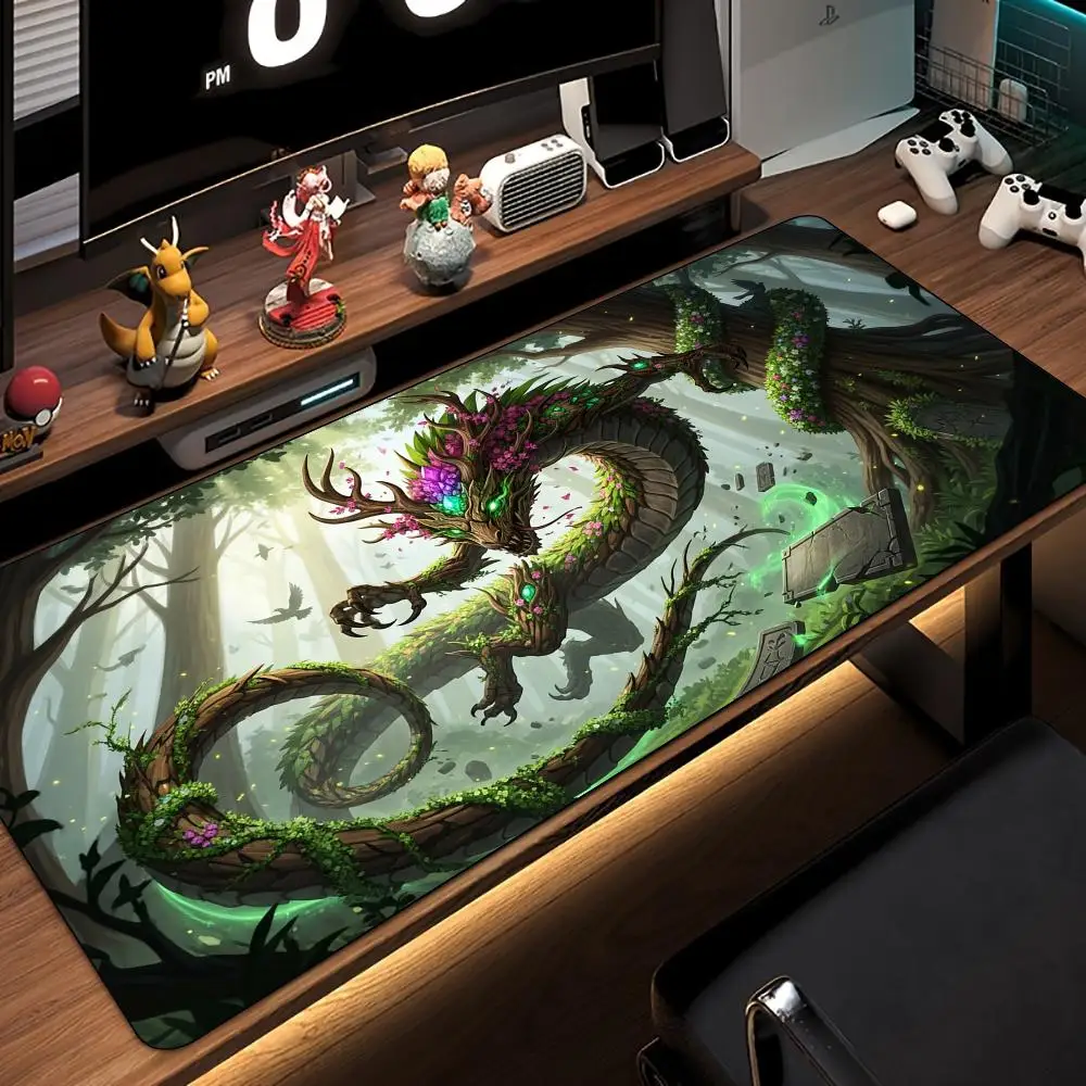 لوحة ماوس أنيمي من Forest Giant Dragon Playmat، حصيرة مكتبية مطاطية مضادة للانزلاق، ملحقات الكمبيوتر، حصيرة ألعاب لوحة المفاتيح، لوحة ماوس، وسادة ماوس