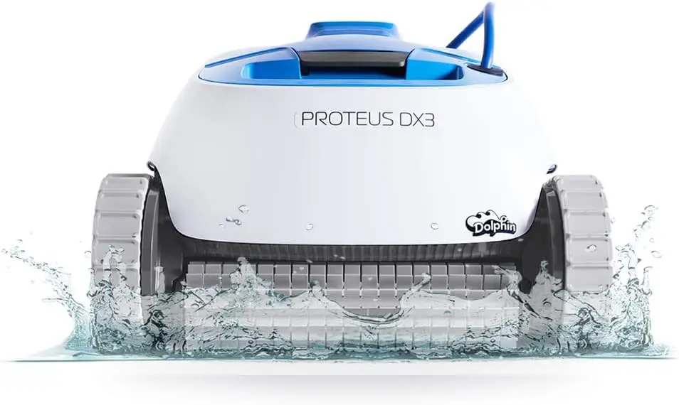 Proteus DX3 Automatic Robotic Pool Vacuum Cleaner Wall Climbing Active Scrubber Brush, Ideal for In-ground Pools up to 33 FT in