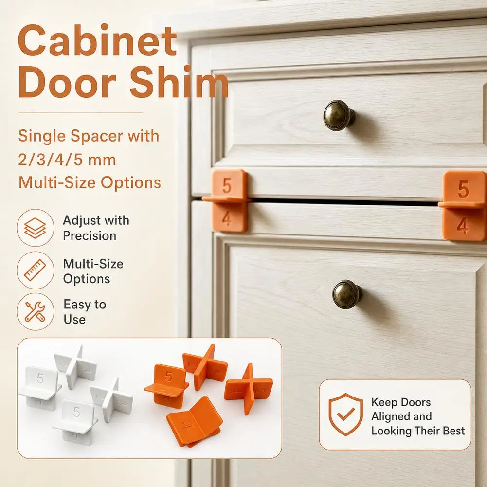 Cabinet Door Shim 4 in 1 Gap Alignment Tool 2/3/4/5mm Multi Size Spacer Effortless Hinge Adjustment Jig for Kitchen Furniture