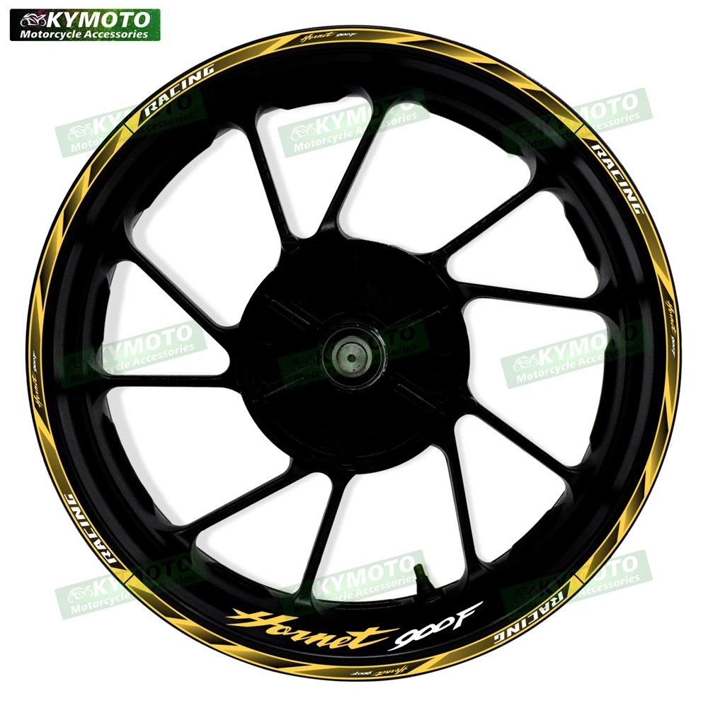 สำหรับอุปกรณ์เสริมรถจักรยานยนต์ฮอนด้า ฮอร์เน็ต 900 เอฟสติ๊กเกอร์ติดล้อหน้าและล้อหลังขนาด 17 นิ้ว แถบสะท้อนแสงติดดุมล้อ