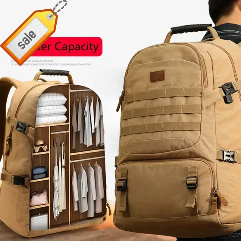 

M503 Pure Cotton Canvas Backpack Men Shoulders Computer Bags Outdoor Travel Luggage Mountaineering Bag Large Capacity Schoolbag