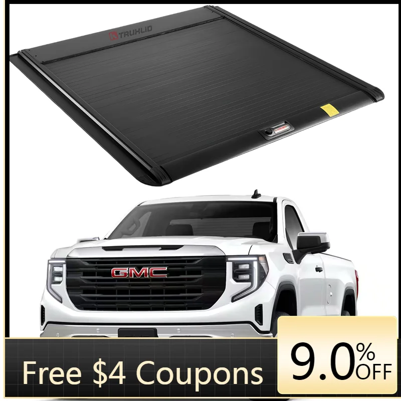 

Deren High QualityCustom Fit Pull-Lock-Go Retractable Hard Tonneau Cover for GMC Sierra 1500 5.8ft Truck Bed Aluminum