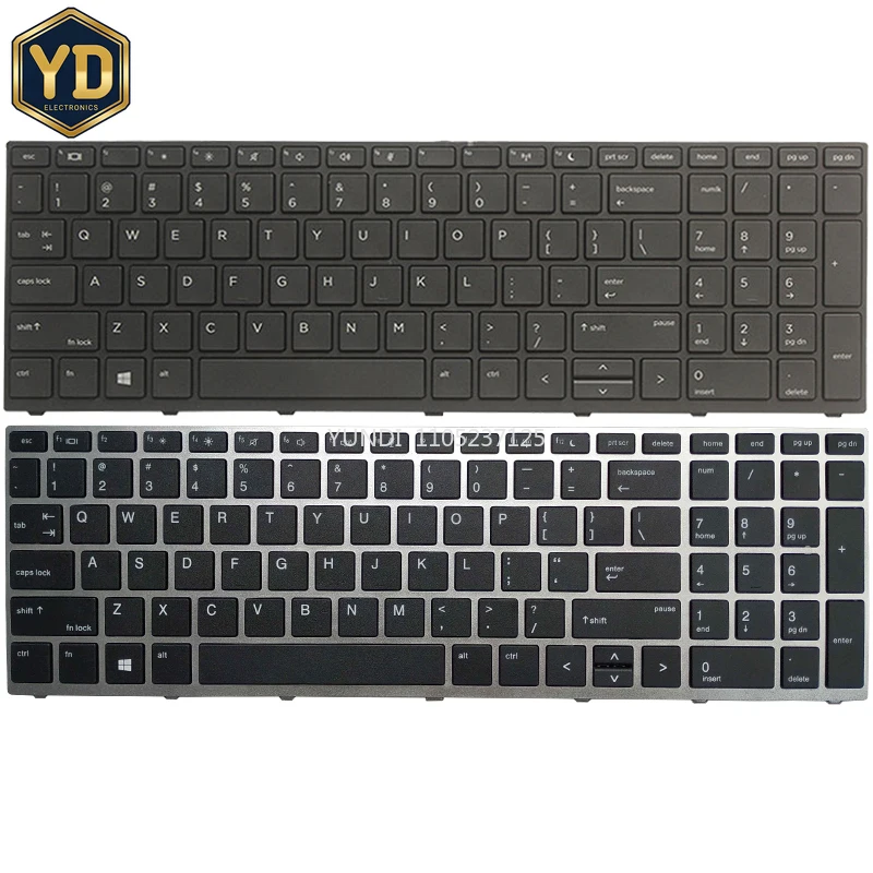 YD nuevo teclado para ordenador portátil AZERTY ruso/estadounidense/español latino/francés para HP Probook 450 G5 455 G5 470 G5 teclado negro/plateado