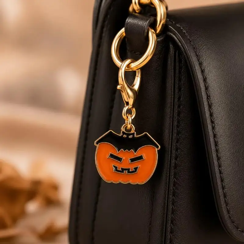 Stücke Zufälliges Muster Halloween Tropföl Schlüsselanhänger-Set Geist Kürbis Hexe Anhänger – Detail 8