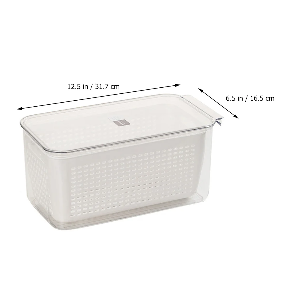 

ABS Material Food Storage Box Compact Design Good Sealing Effect Drainage Structure for Fruits Vegetables Fridge Fresh