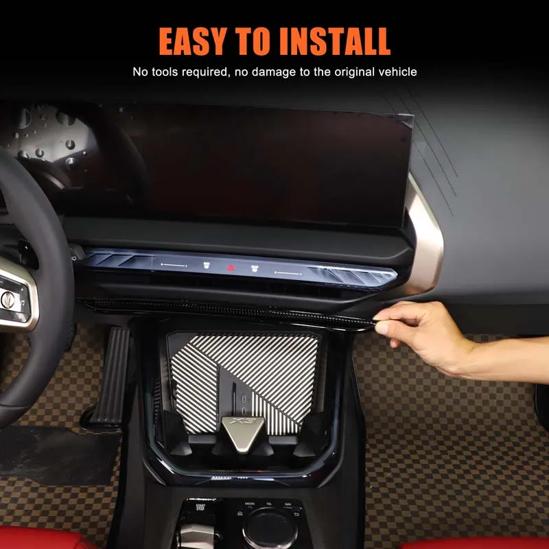 metyoucar Do BMW X3 G45 2025-26 ABS Czarny Osłona Ochronna Kratki Nawiewu Klimatyzacji Konsoli Centralnej Akcesoria Samochodowe
