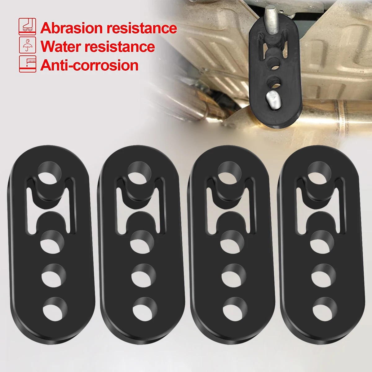 2/4 Exhaust Pipe Hanger Rubber Exhaust Bracket Shock Absorbing Protection Automotive System Universal Exhaust Muffler Bracket